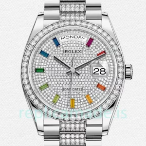 Rolex Day-Date m128349rbr-0012 36mm Men's Silver-tone