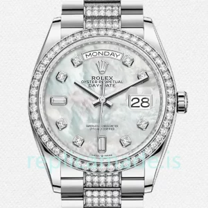 Rolex Day-Date m128349rbr-0014 Men's 36mm Mother of Pearl Dial President Bracelet