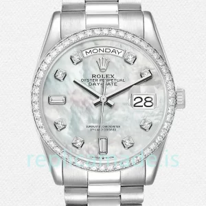 Rolex Day-Date m128349rbr-0004 Men's 36mm Mother of Pearl Dial