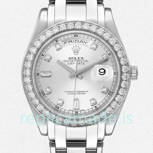 Rolex Pearlmaster 18946 Unisex 36mm Silver Dial