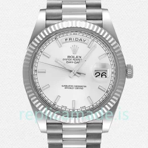 Rolex Day-Date 218239 Men's 41mm White Dial
