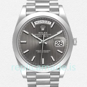 Rolex Day-Date Men's 40mm m228206-0011 President Bracelet Dark Rhodium Dial