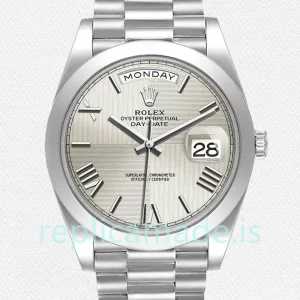 Rolex Day-Date Men's 40mm 228206 Silver-tone Silver Dial