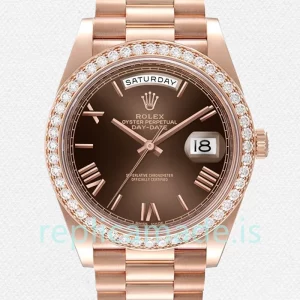 Rolex Day-Date 40mm m228345rbr-0009 Men's Brown Dial President Bracelet