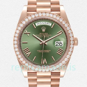 Rolex Day-Date Men's 40mm m228345rbr-0011 Rose Gold-tone