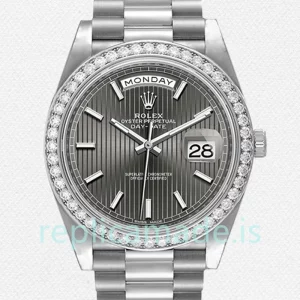 Rolex Day-Date 228349RBR-0008 40mm Men's Dark Rhodium Dial