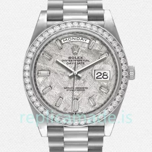 Rolex Day-Date Men's m228349rbr-0040 40mm Meteorite Dial Silver-tone