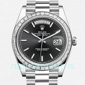 Rolex Day-Date Men's 40mm m228396tbr-0024 Automatic Black Dial