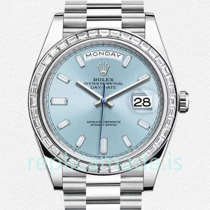 Rolex Day-Date Men's 40mm m228396tbr-0002 Blue Dial