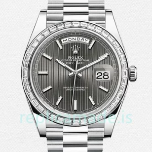 Rolex Day-Date Men's 40mm m228396tbr-0023 Dark Rhodium Dial Automatic