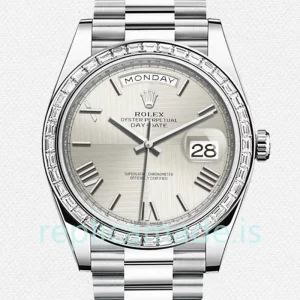 Rolex Day-Date 40mm Men's m228396tbr-0025 Silver-tone