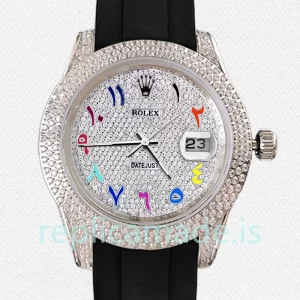 Rolex Datejust 40mm Men's 16200 Rubber Band Diamond Pave Dial